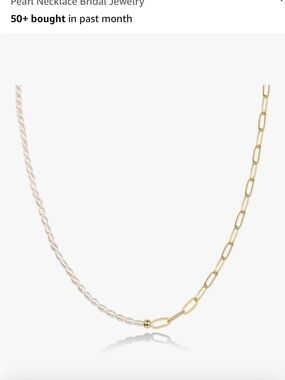 PAVOI necklace pearl and gold chain